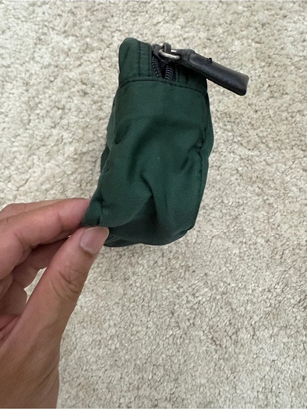 Prada Dark Green Nylon Cosmetic Pouch